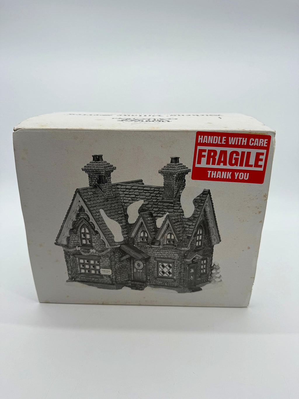 Original box end: Dickens' Village Series, Barmby Moor Cottage, handpainted porcelain