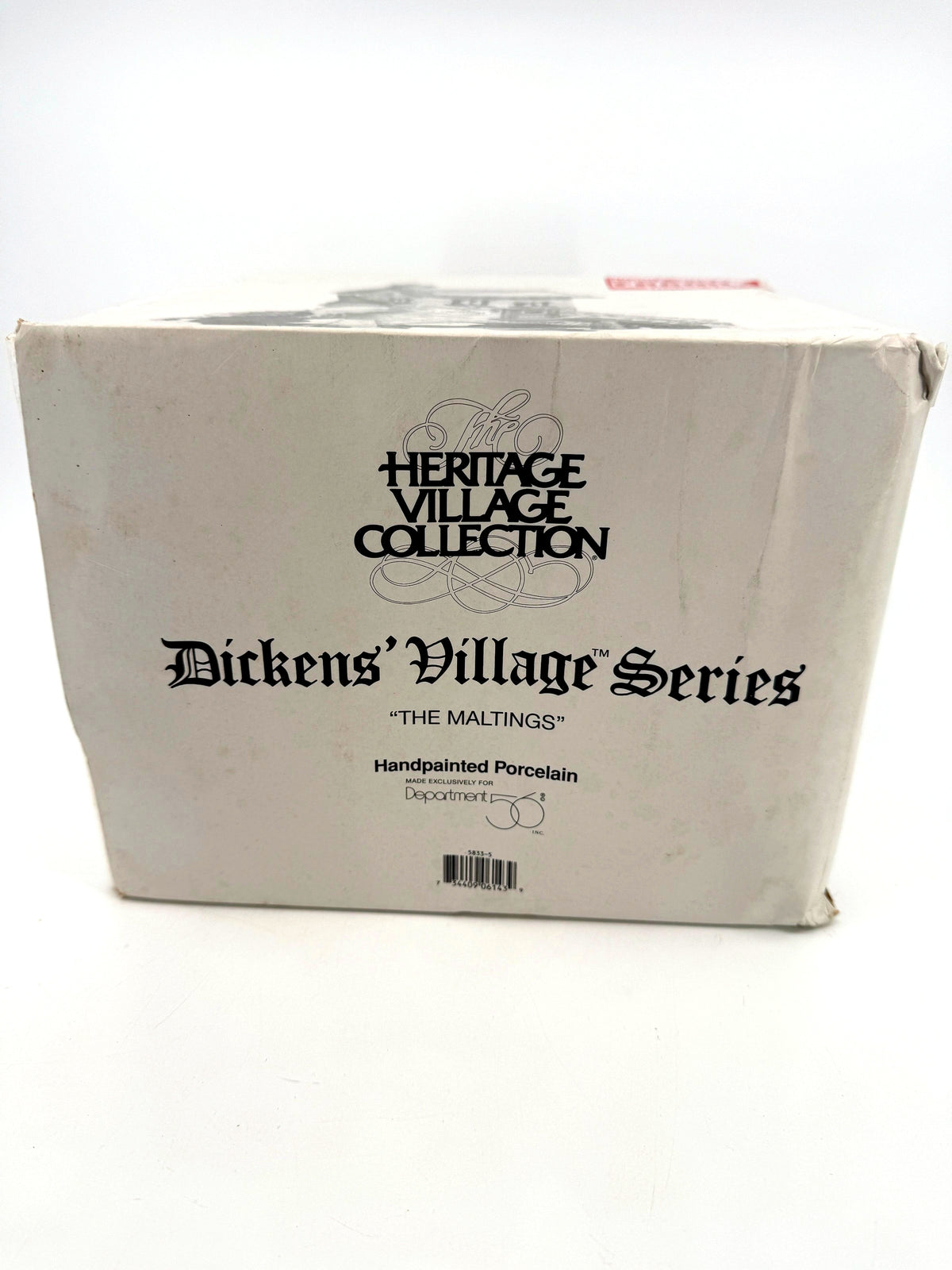 Original box end for The Maltings showing Handpainted Porcelain and item 5833-5