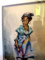 Detail - headscarf, face and madras wrap, Costume creole