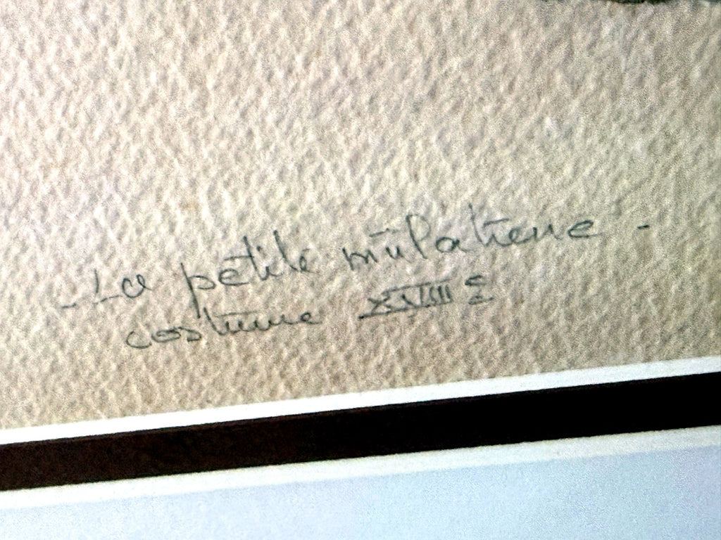Inscription detail - La petite mulatresse, costume XVIIIe
