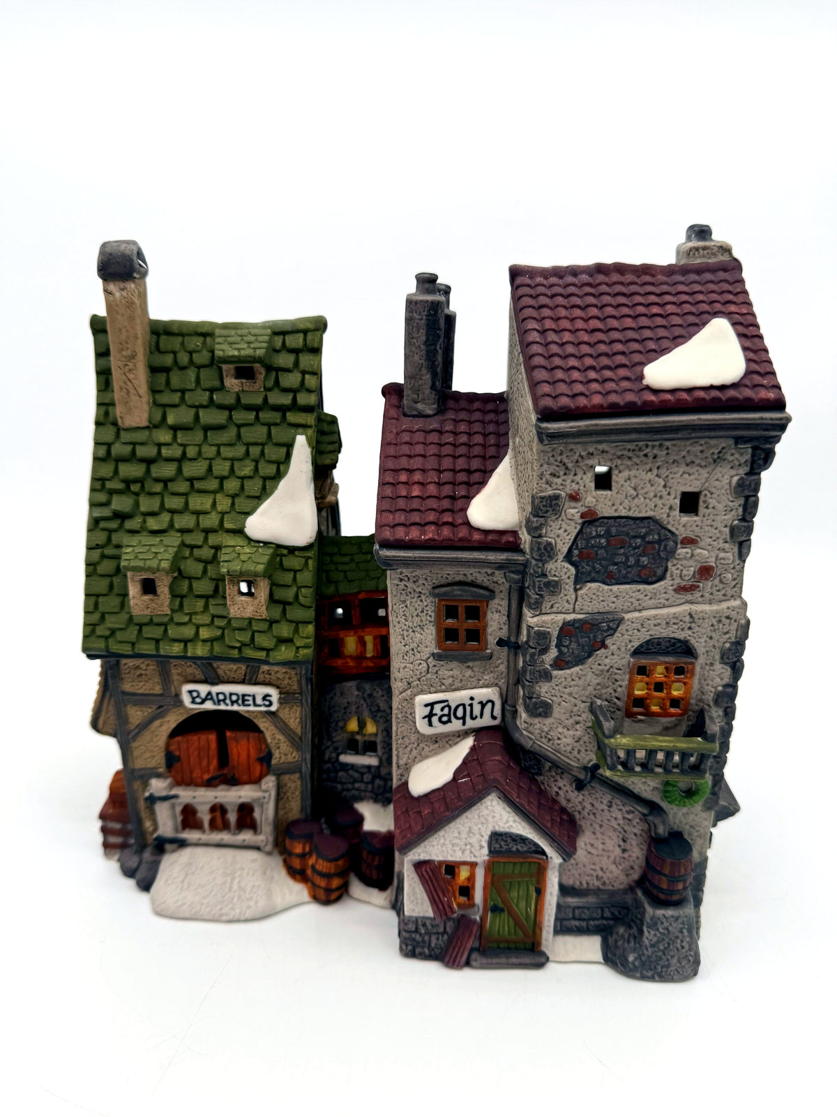 Department 56 Dickens' Village Fagin's Hide-A-Way #5552-2 lighted porcelain building from Oliver Twist, front view