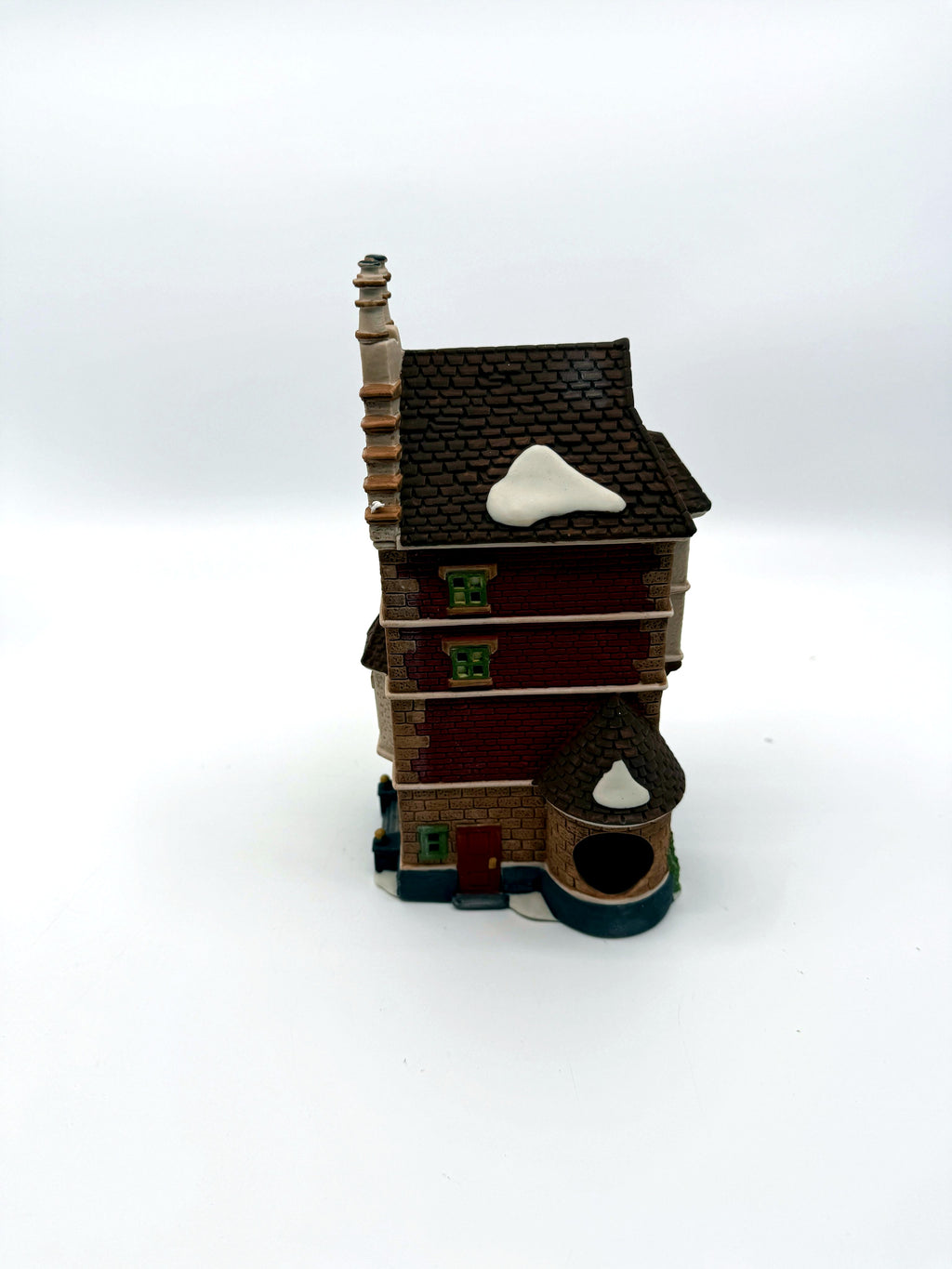 Department 56 Nephew Fred's Flat, Dickens' Village, 1991 – back view showing the light cord opening