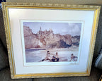 Sir William Russell Flint “The First Arrivals” framed print — front view at a slight angle