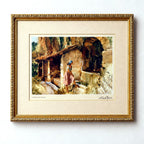 Vintage framed The Wishing Well art print by Sir William Russell Flint