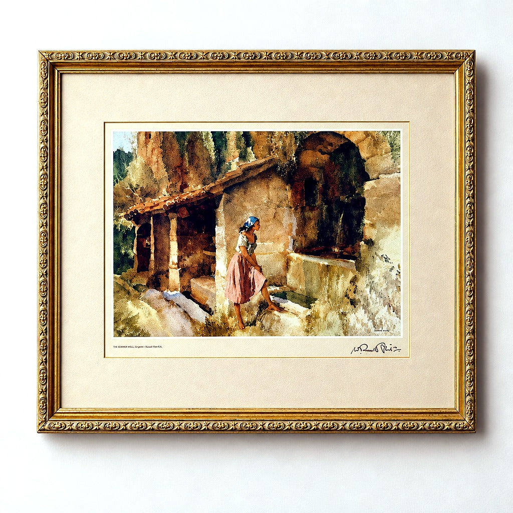 Vintage framed The Wishing Well art print by Sir William Russell Flint