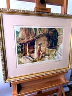 Sir William Russell Flint The Wishing Well framed art print — front view from a left angle showing the frame depth