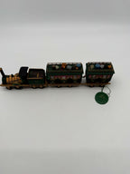 Department 56 Dickens' Village The Flying Scot Train, set of 4 - complete train, angled view showing the locomotive, tender and both coaches