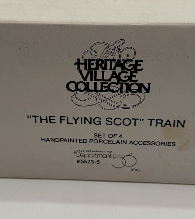 Close-up of the box lettering - The Heritage Village Collection, The Flying Scot Train, set of 4, Department 56 5573-5