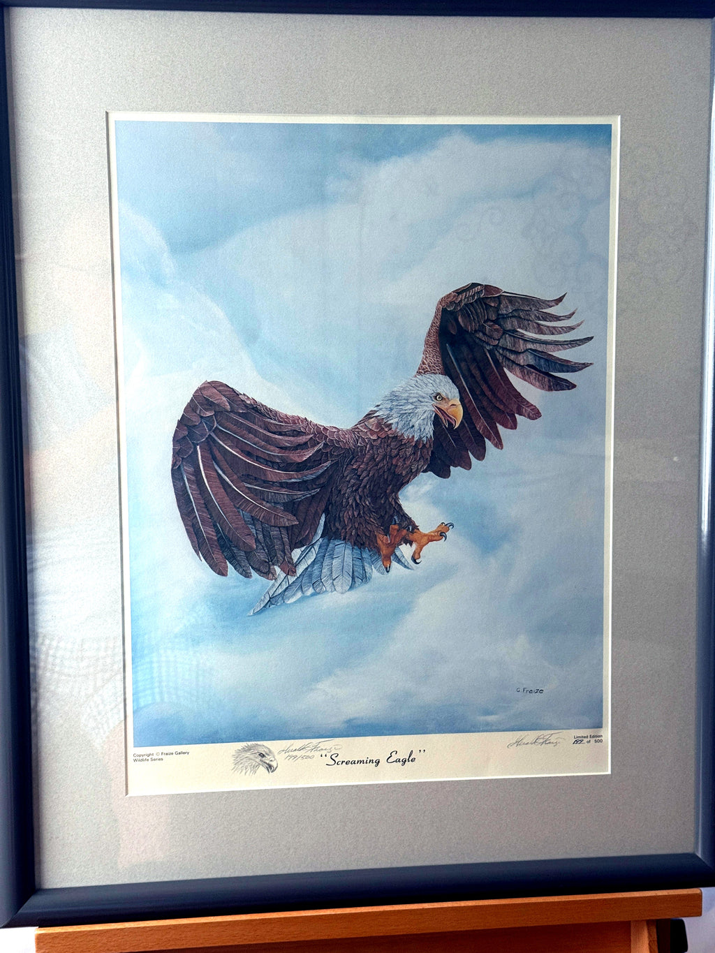 Gerald Fraize Screaming Eagle signed and numbered print, 199 of 500 — front view, close crop