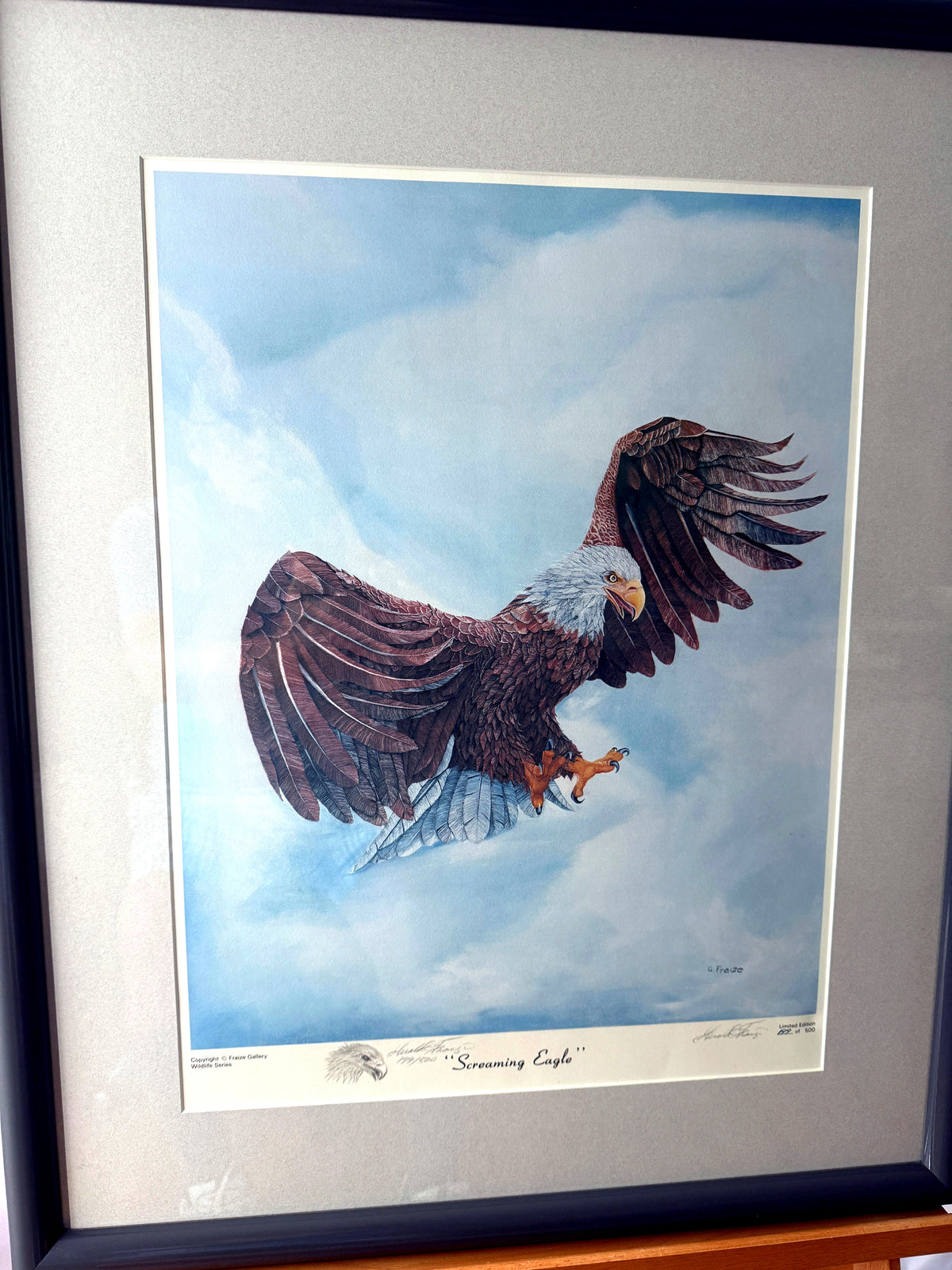 Gerald Fraize Screaming Eagle signed and numbered print, 199 of 500 — front view, closer