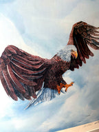 Gerald Fraize Screaming Eagle signed and numbered print, 199 of 500 — extreme close-up of the eagle's head and wings