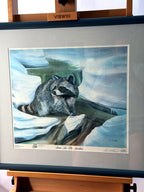 Gerald Fraize Snow In The Smokies signed and numbered print, 698 of 750 — front view on an easel, closer