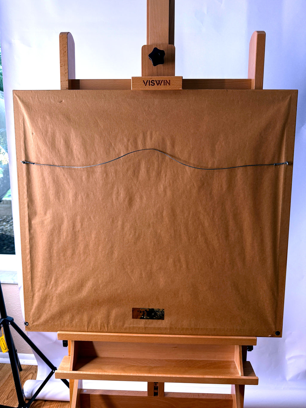 Gerald Fraize Snow In The Smokies signed and numbered print, 698 of 750 — the full paper back of the frame on the easel