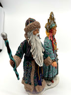 Grandfather Frost side profile with twisted staff, closer (enhanced)