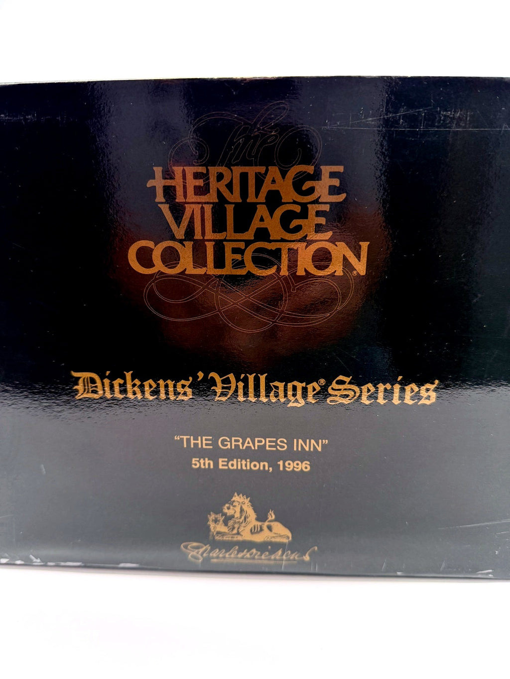 Department 56 Dickens' Village "The Grapes Inn" – original box front: Heritage Village Collection, Dickens' Village Series, 5th Edition 1996