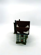 Department 56 Dickens' Village Hembleton Pewterer 1992 #5800-9 – side view showing the shingled roofs and timber-framed end wall