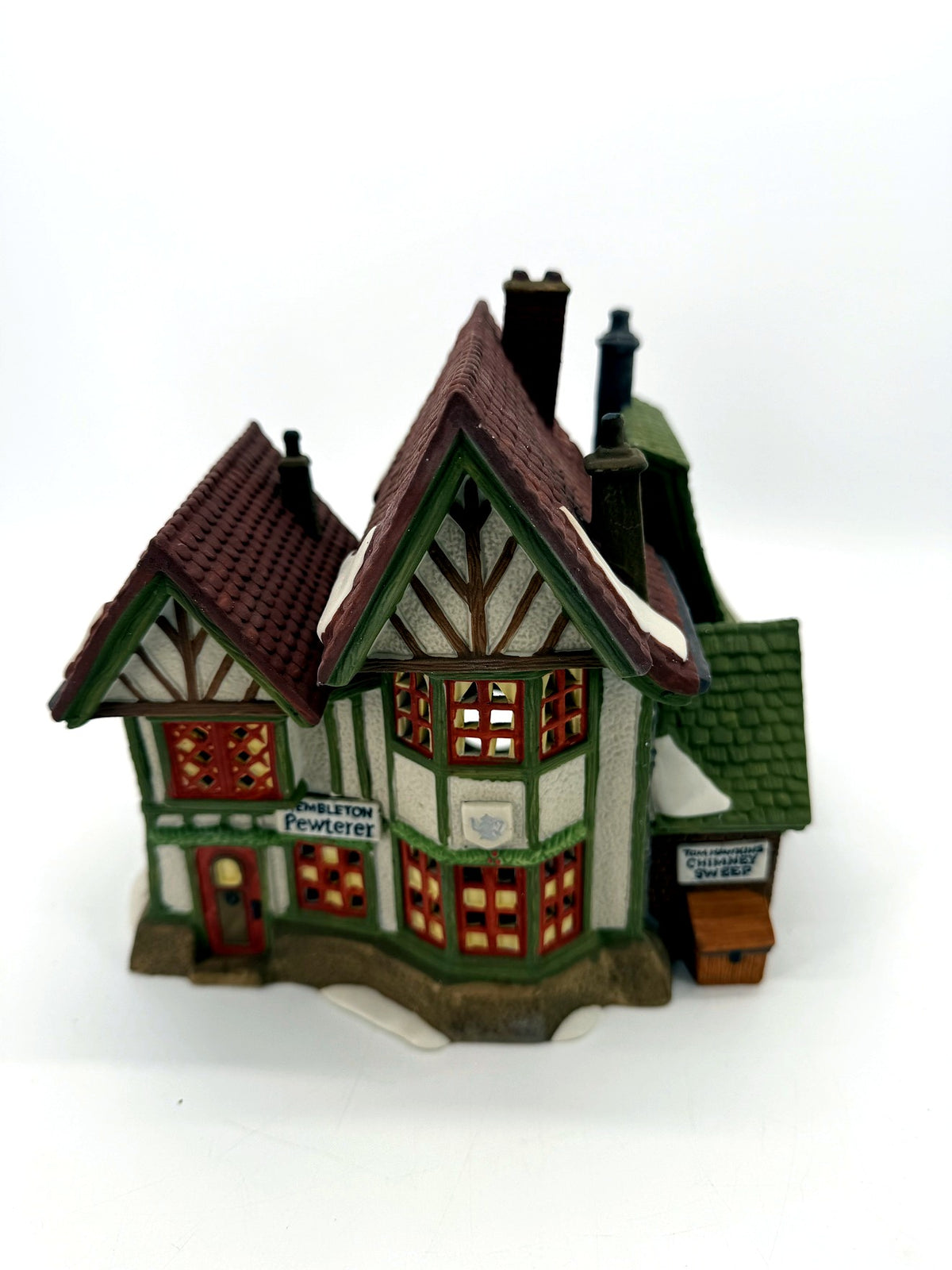Department 56 Dickens' Village Hembleton Pewterer 1992 #5800-9 – top-down view of the roofs