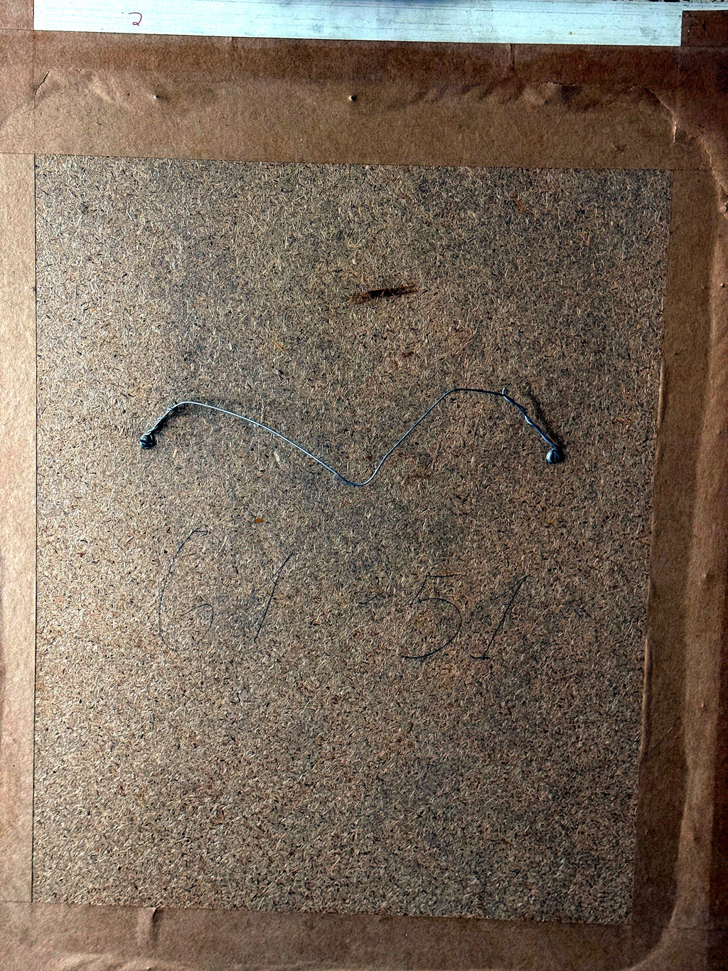 1985 signed impasto figural paintings on canvas — framed pair — the board back of the first frame, second view