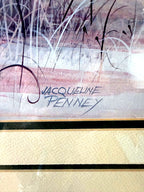 Extreme close-up of the artist's signature as printed in the image — ‘Jacqueline Penney’