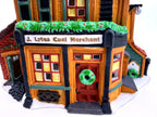 Department 56 Dickens' Village J. Lytes Coal Merchant, front detail view of the storefront, sign and wreath door