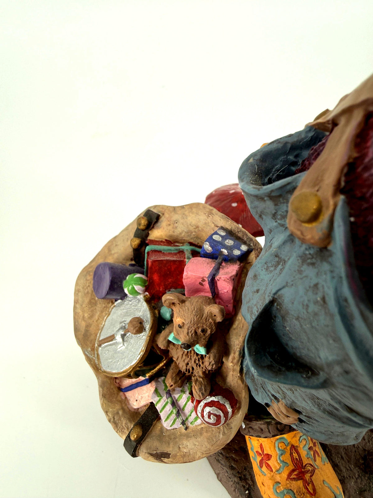 Julenisse gift sack overflowing with miniature toys