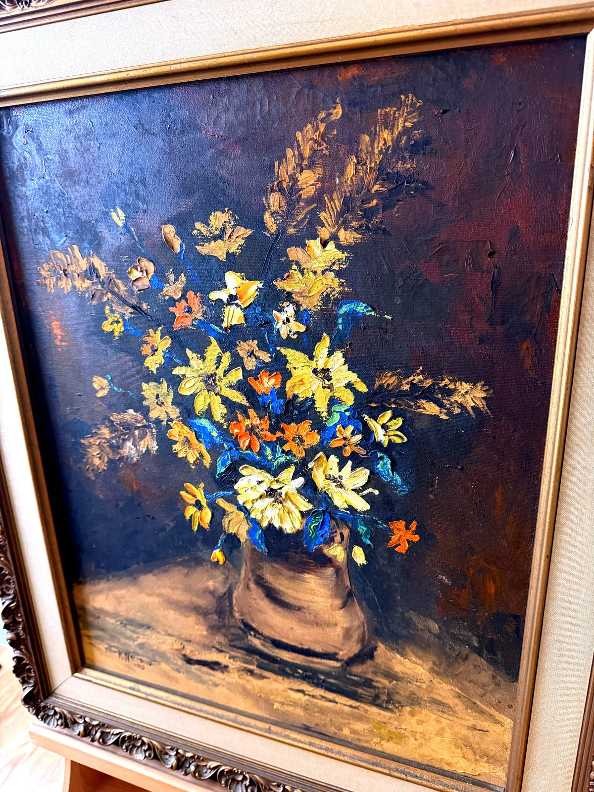 Angled close view showing the frame depth and painted surface texture