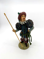 Duncan Royale Lord of Misrule figurine, front view holding gold ceremonial staff (enhanced)