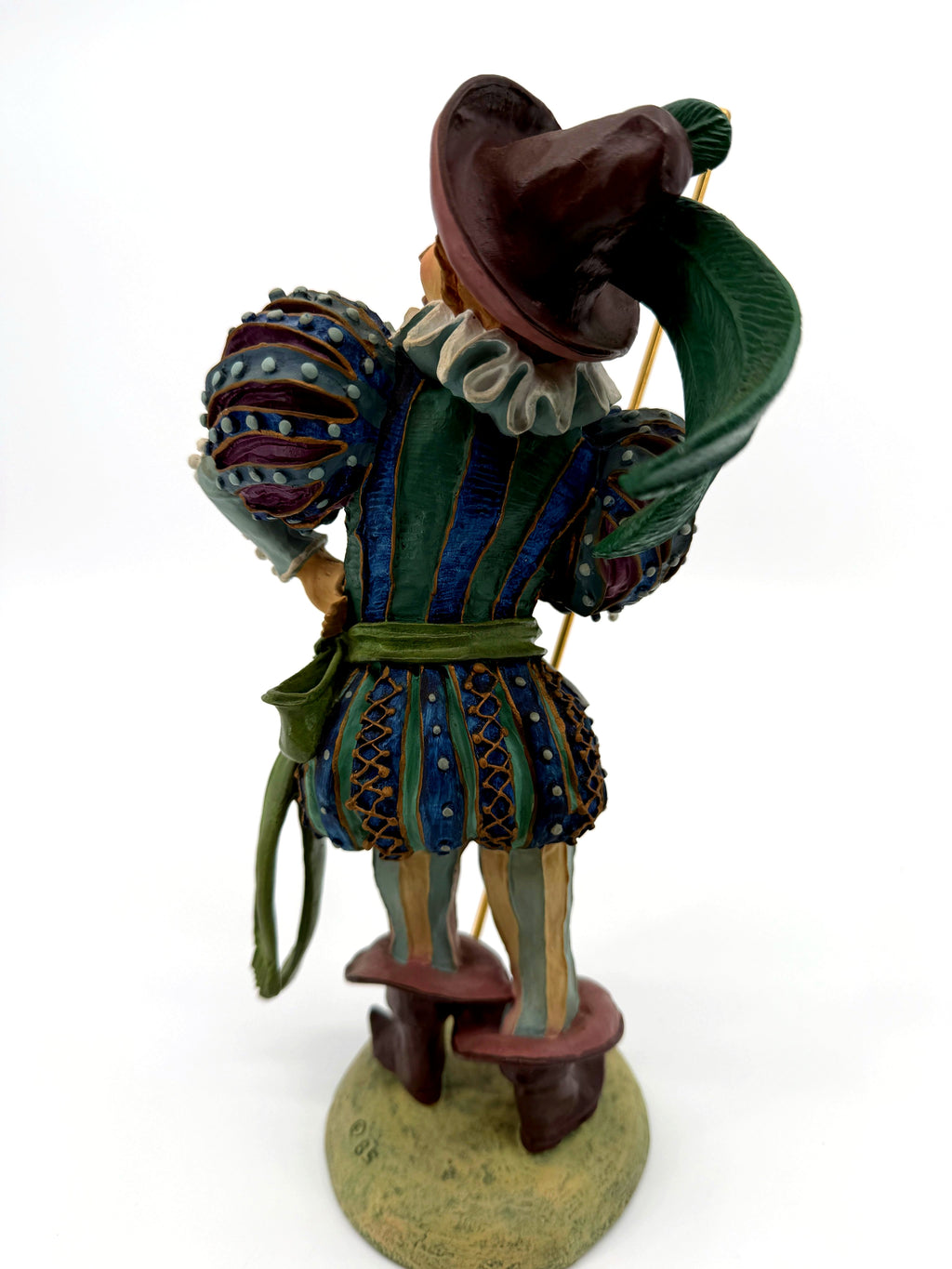 Lord of Misrule back view, striped doublet and green sash (enhanced)