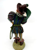 Lord of Misrule back view, striped doublet and green sash (enhanced)
