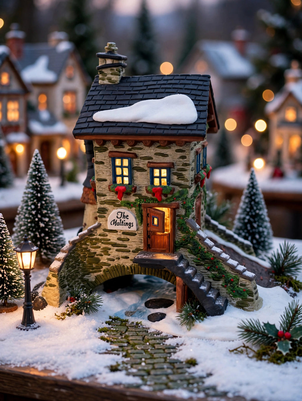 The Maltings in a Christmas village street display, styled scene shown for display inspiration