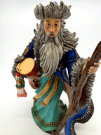 Mongolian Santa front close view, face, drum and dolls (enhanced)