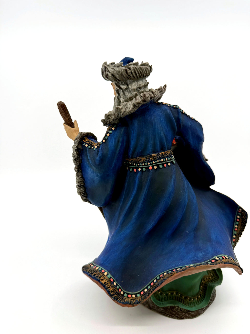 Mongolian Santa back view, windblown blue coat (enhanced)