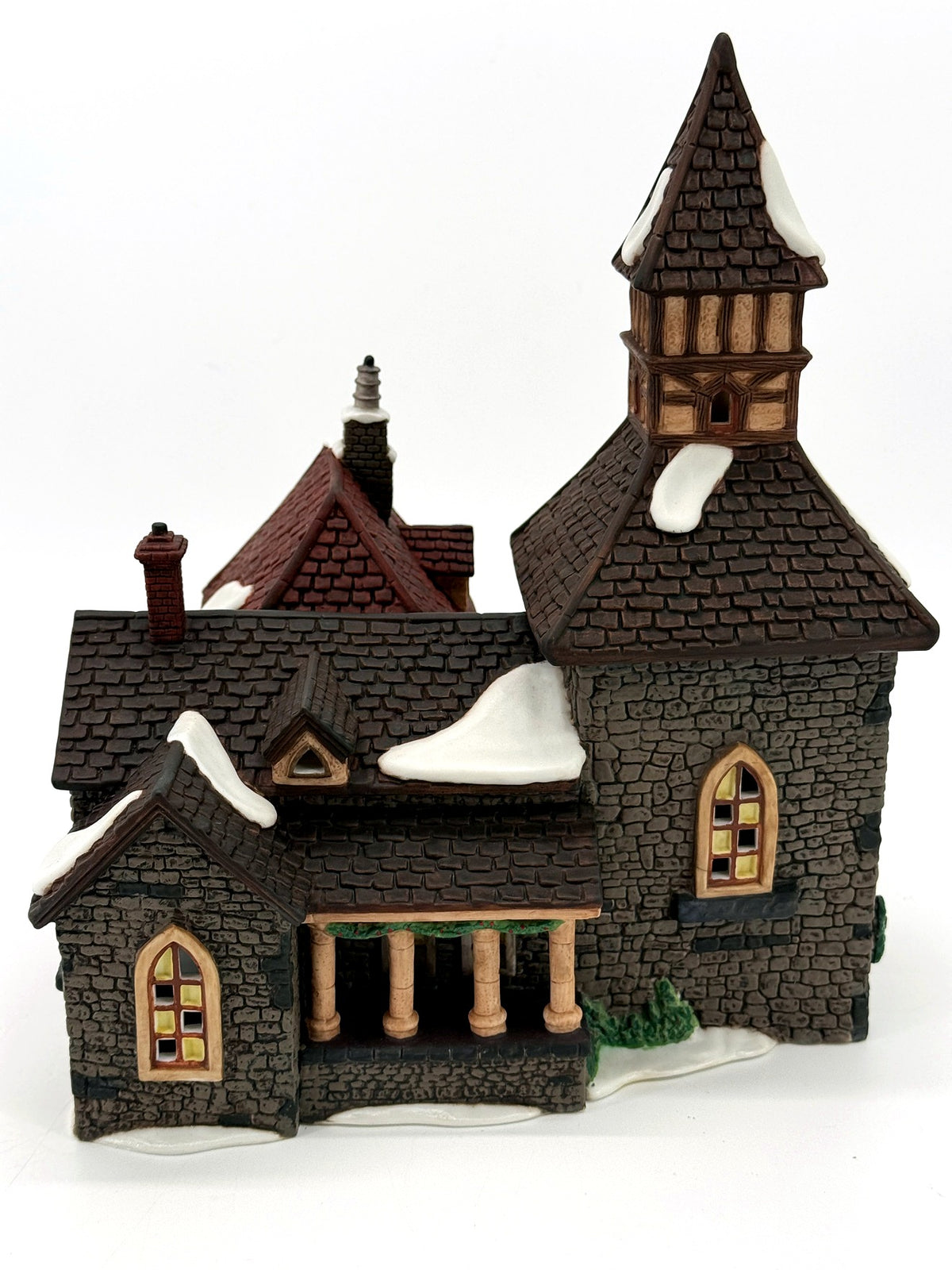 Department 56 Dickens' Village The Olde Camden Town Church 1996 #58346 – side view with porch and tower