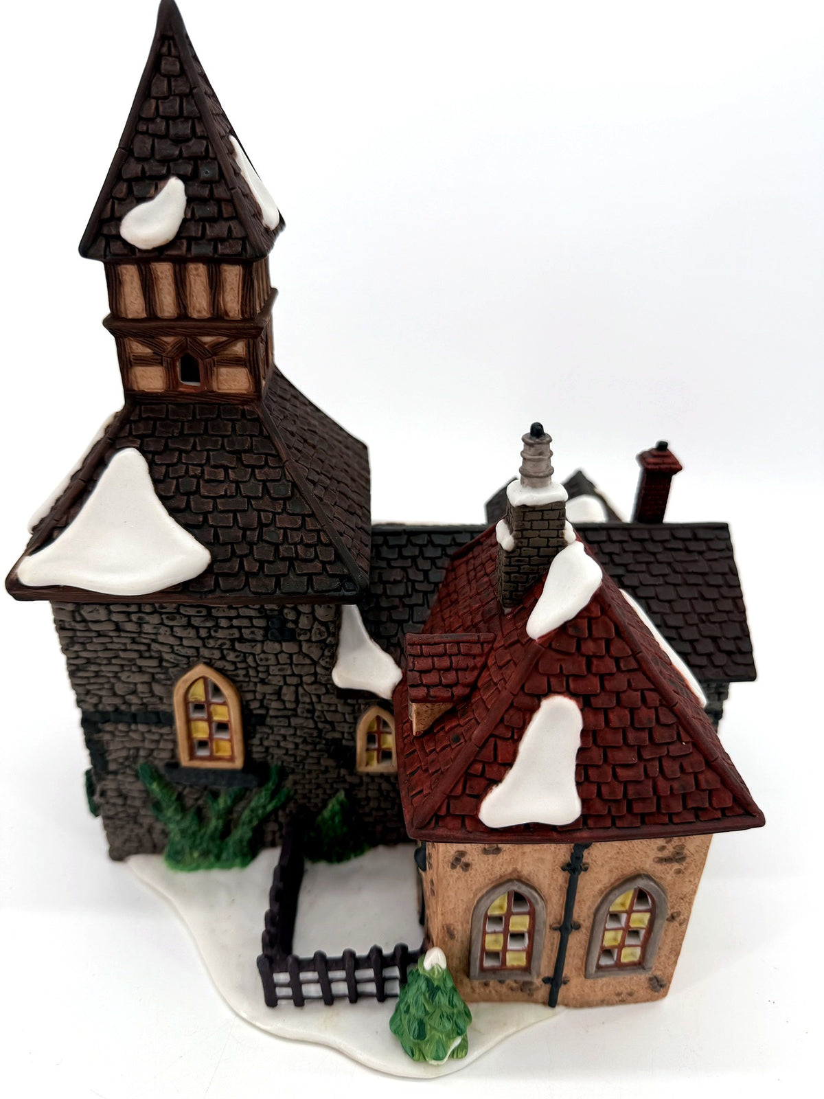 Department 56 Dickens' Village The Olde Camden Town Church 1996 #58346 – rear three-quarter view