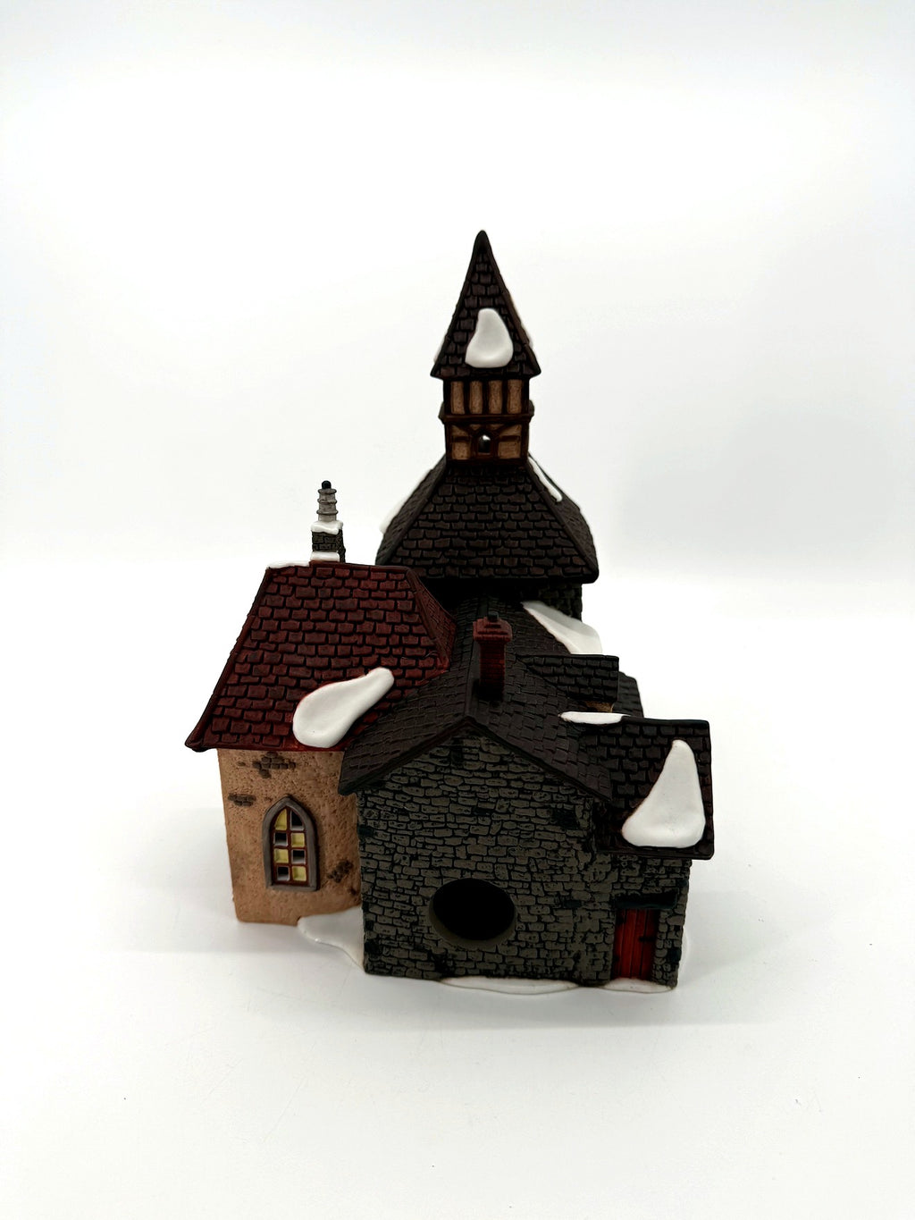 Department 56 Dickens' Village The Olde Camden Town Church 1996 #58346 – back view showing the light opening
