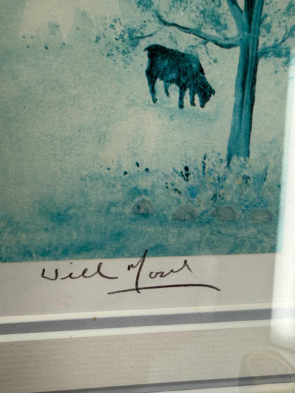 Close-up — Will Moses' pencil signature below the image, lower right