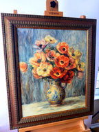 Paragon Picture Gallery Renoir Vase d'Anemones framed reproduction — front view from a right angle, close crop