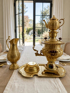 Samovar collection styled as a formal dining table centerpiece (display inspiration)
