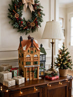 Silas Thimbleton Barrister Counting House in a styled console table Christmas display (display inspiration; only the building is included)