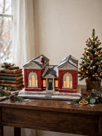 Hawthorne The Library in a styled console table Christmas display (display inspiration; only the library building is included)