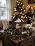 Department 56 Dickens' Village The Olde Camden Town Church 1996 #58346 – styled display inspiration: shown on a wooden sideboard in a vintage home interior