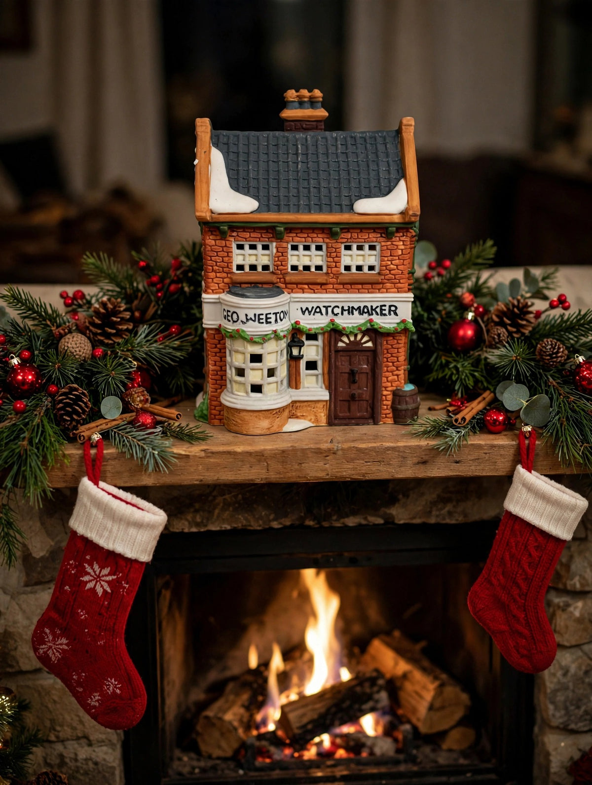 Styled photo - Geo Weeton Watchmaker on a fireplace mantel (display inspiration)