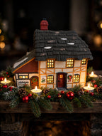 Styled photo - Mr. & Mrs. Pickle Cottage on a fireplace mantel (display inspiration)