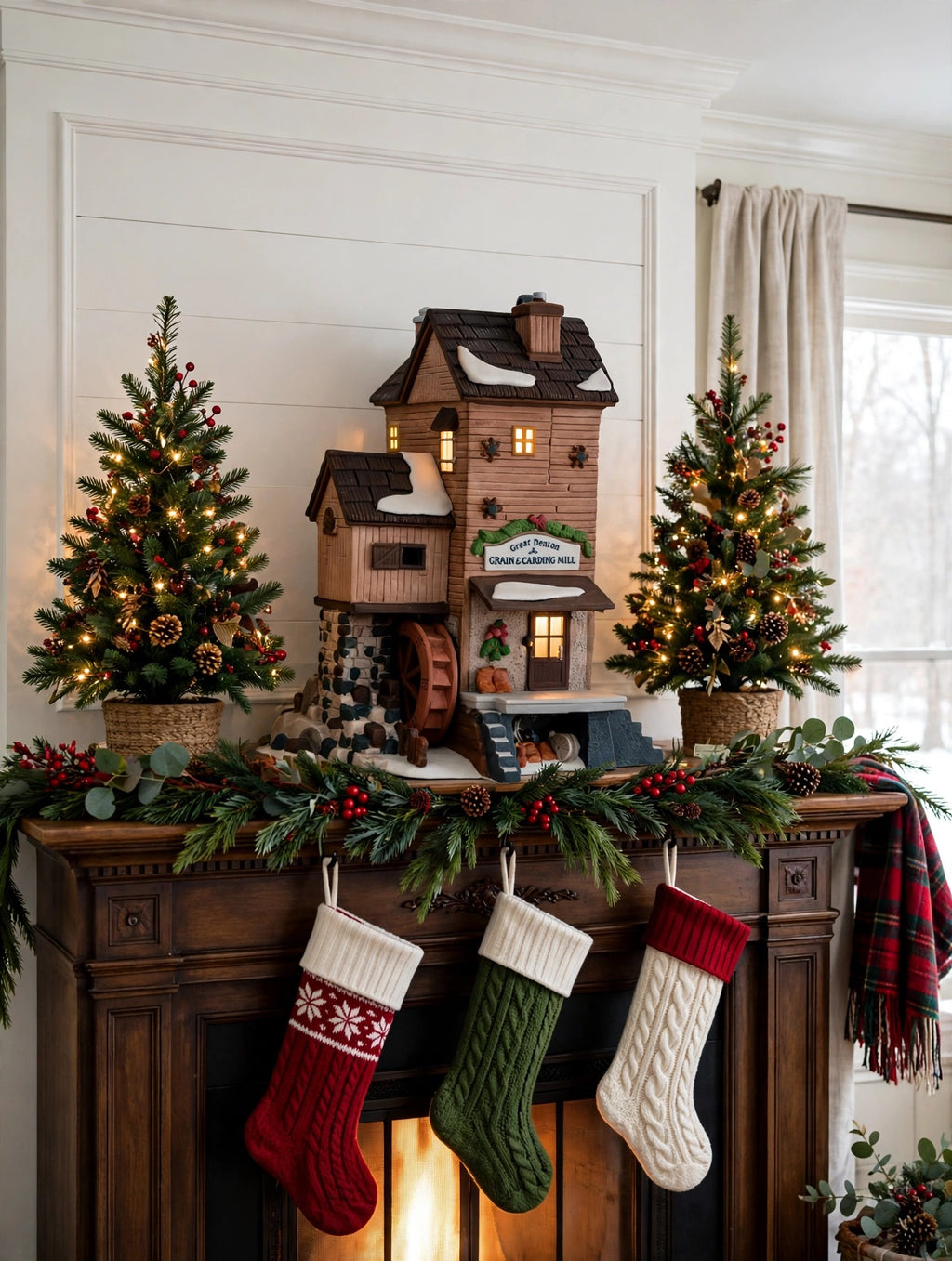 Styled photo - Great Denton Mill on a fireplace mantel (display inspiration)
