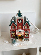 Valley Railways station styled on a display shelf with snow — styled scene, display inspiration only (enhanced photo)