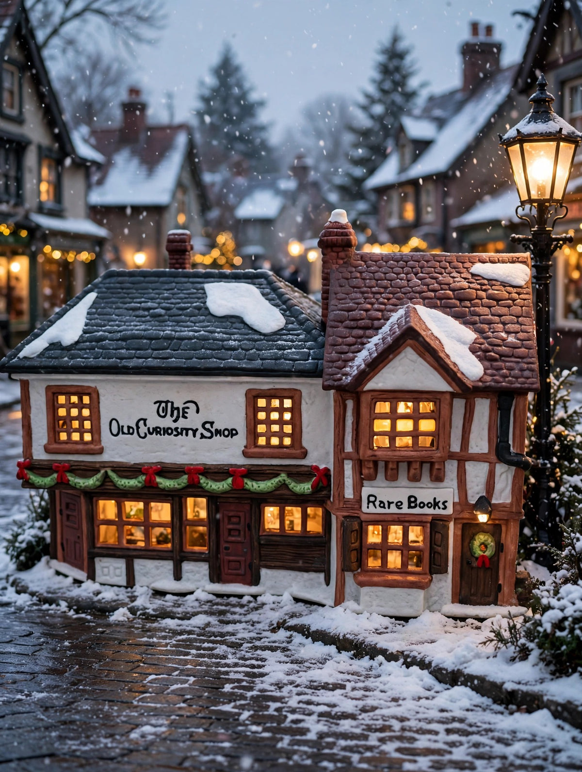 Department 56 Dickens' Village The Old Curiosity Shop #5905-6 — styled Christmas village street display (display inspiration)