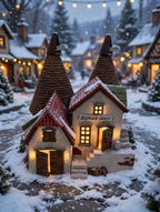 Bishops Oast House in a styled Christmas village street display (display inspiration; only the building is included)