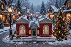 Hawthorne The Library in a styled Christmas village street display (display inspiration; only the library building is included)