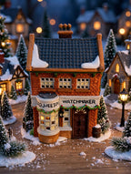 Styled photo - Geo Weeton Watchmaker in a Christmas village display (display inspiration)