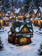 Styled photo - Quilly's Antiques in a Christmas village display (display inspiration)